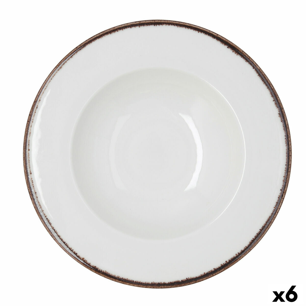 Pastalautanen Ø 30 cm, keramiikka 6 kpl valkoinen, pinoituva, mikroaaltokestävä