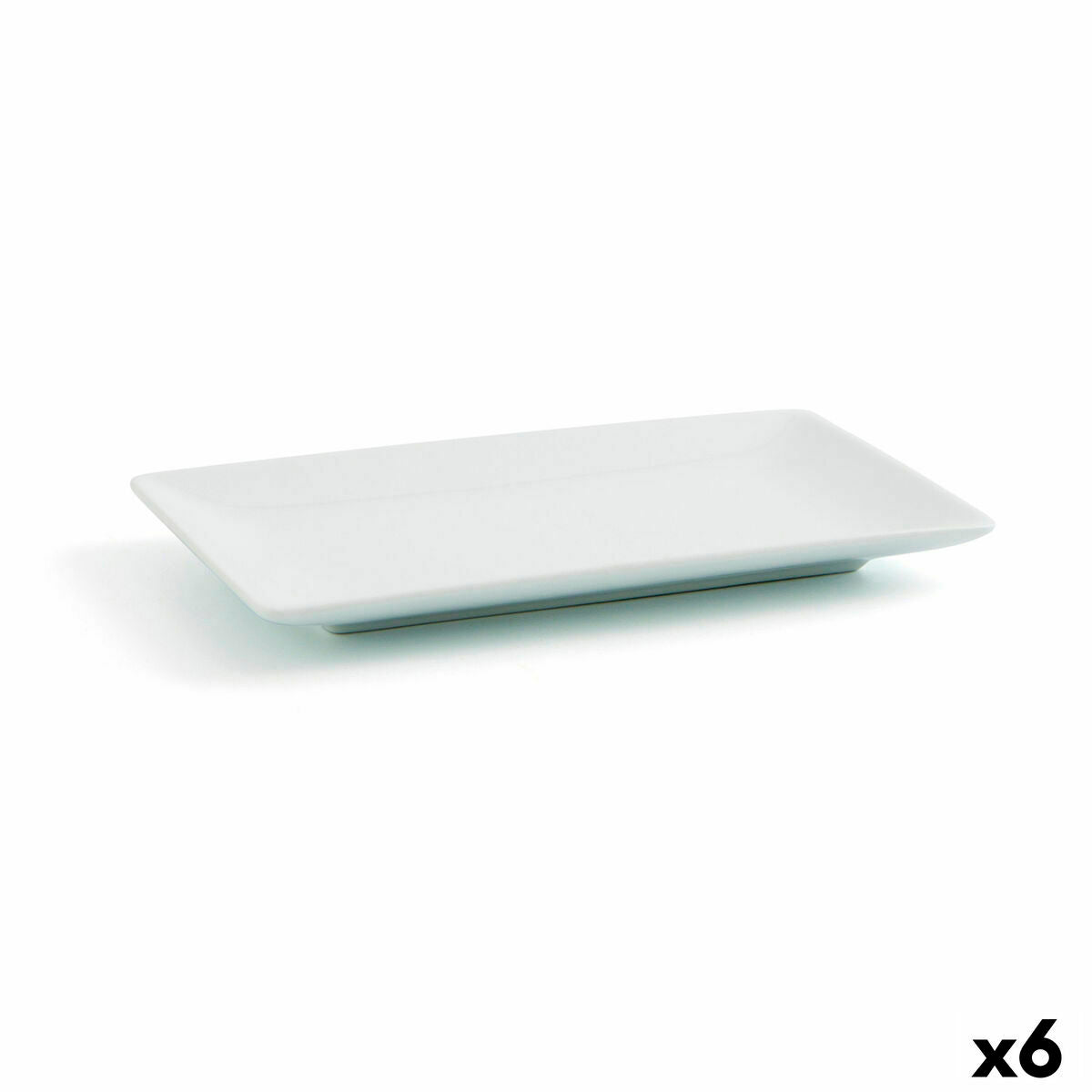 Pieni keraaminen lautanen 16,5×9,5×2 cm, valkoinen, 6 kpl