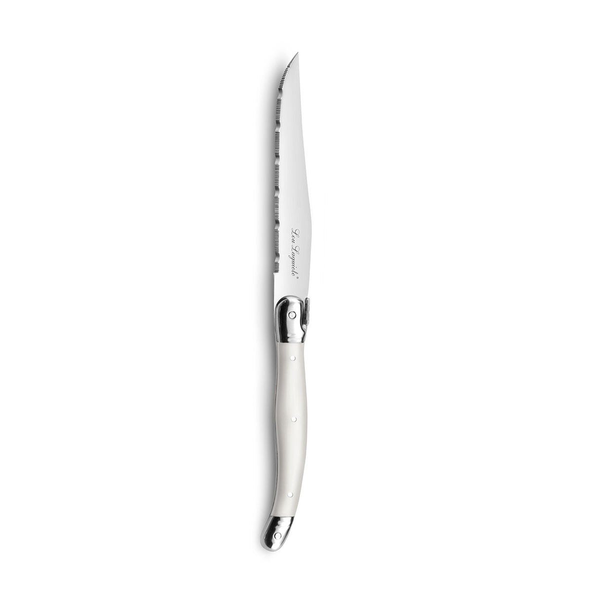 Pihviveitset 6 kpl 13 cm, valkoinen metallikahva & konepesunkestävä, lihapaloille