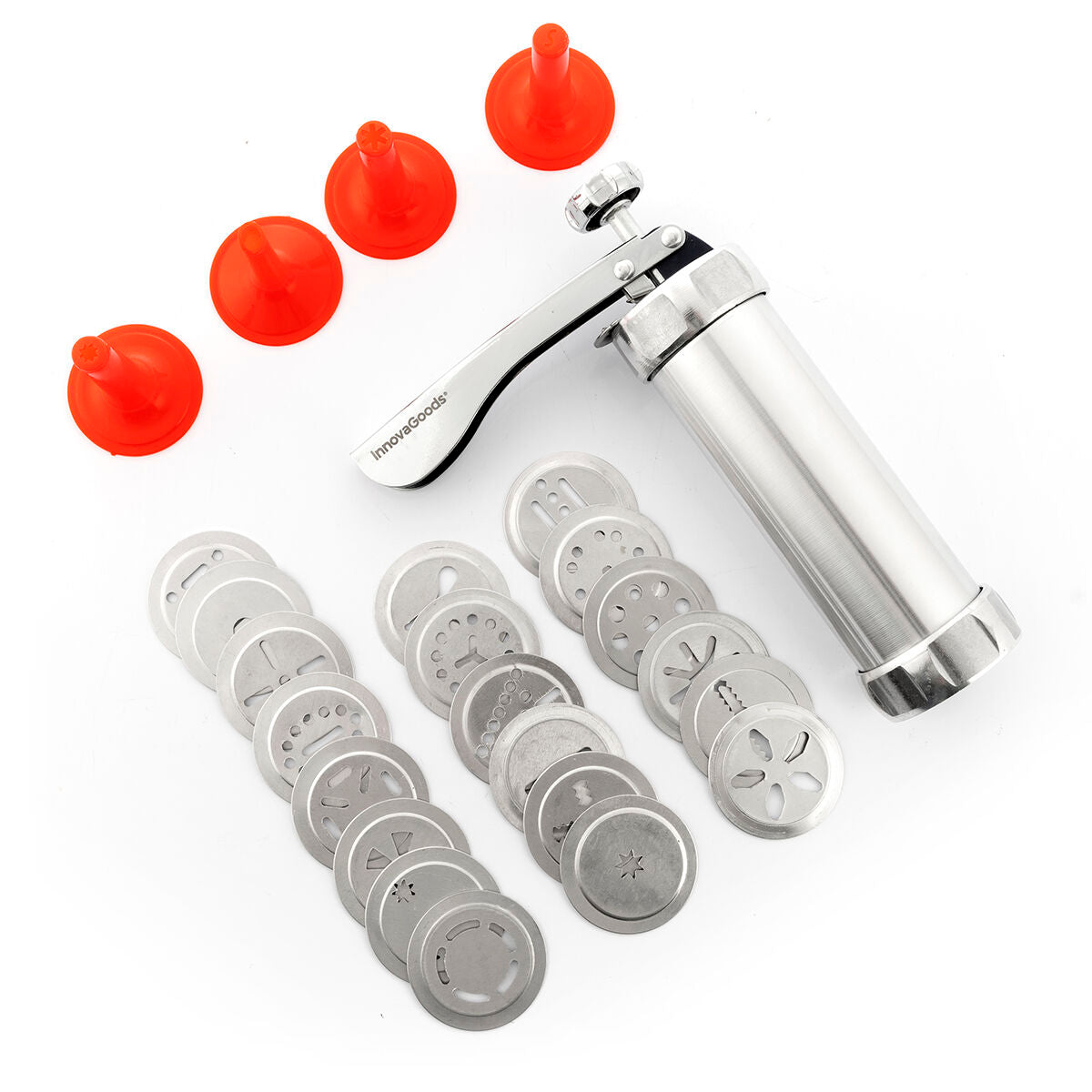 Pikkuleipäpursotin 2-in-1, koristepursotin ja taikinapursotin 20 muottia 4 suutinta