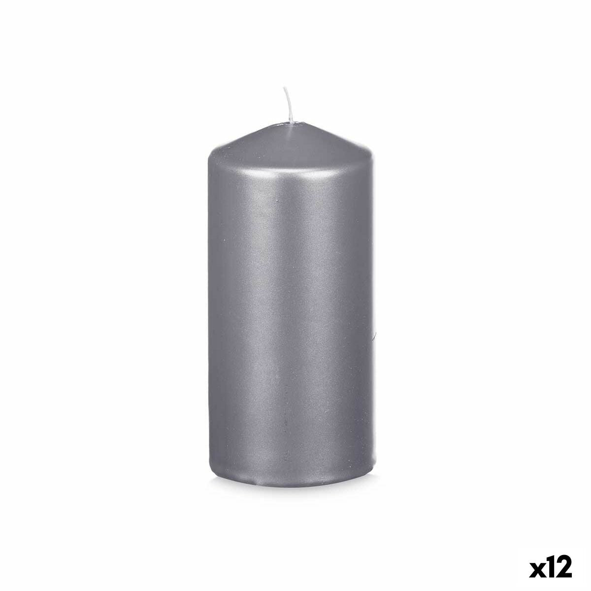 Pilarikynttilä 7 x 15,5 cm hopea, 61 h polttoaika, 12 kpl kotikäyttöön