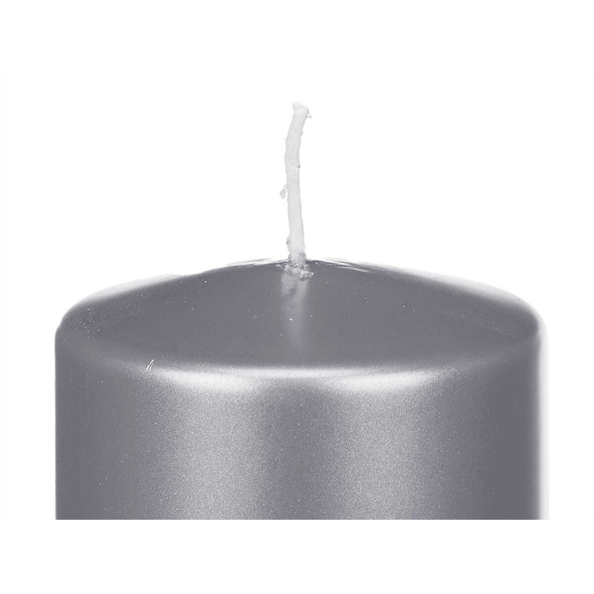 Kynttilä hopea 9 x 15 cm, pilarikynttilä 60 h polttoaika, 12 kpl, sisustukseen