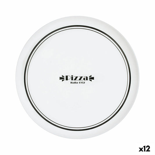 Pizzalautanen 32 cm, lasi 12 kpl - bistro-tyyli valkoinen & musta, ravintolaan