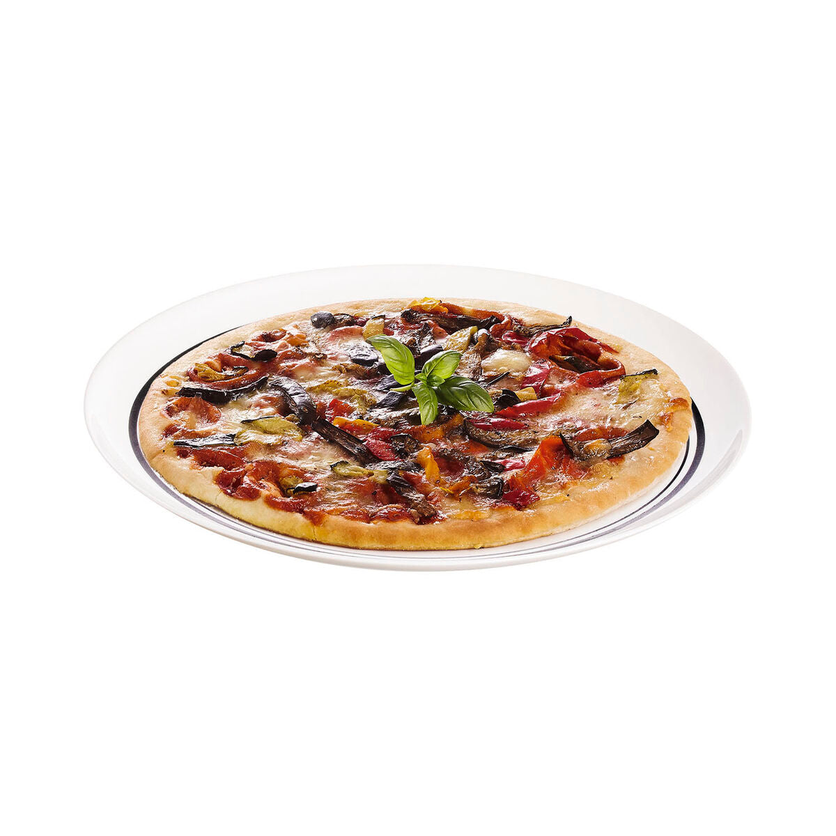 Pizzalautanen 32 cm, lasi 12 kpl - bistro-tyyli valkoinen & musta, ravintolaan