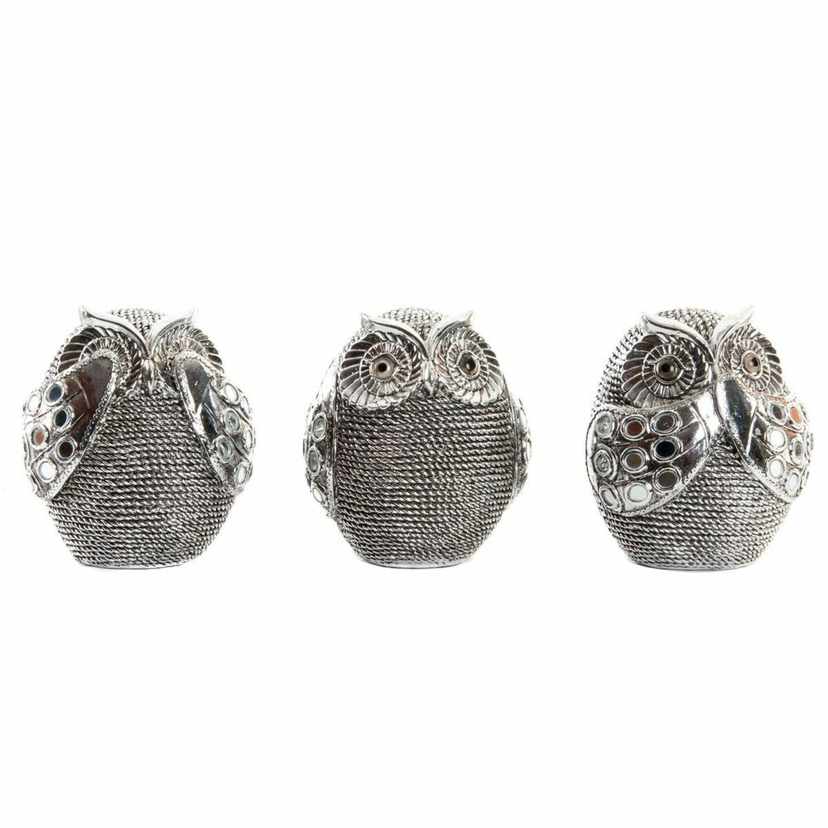 Pöllökoriste kromattu hopea 3 kpl - resiini 12×11×14 cm sisustukseen, pöydälle