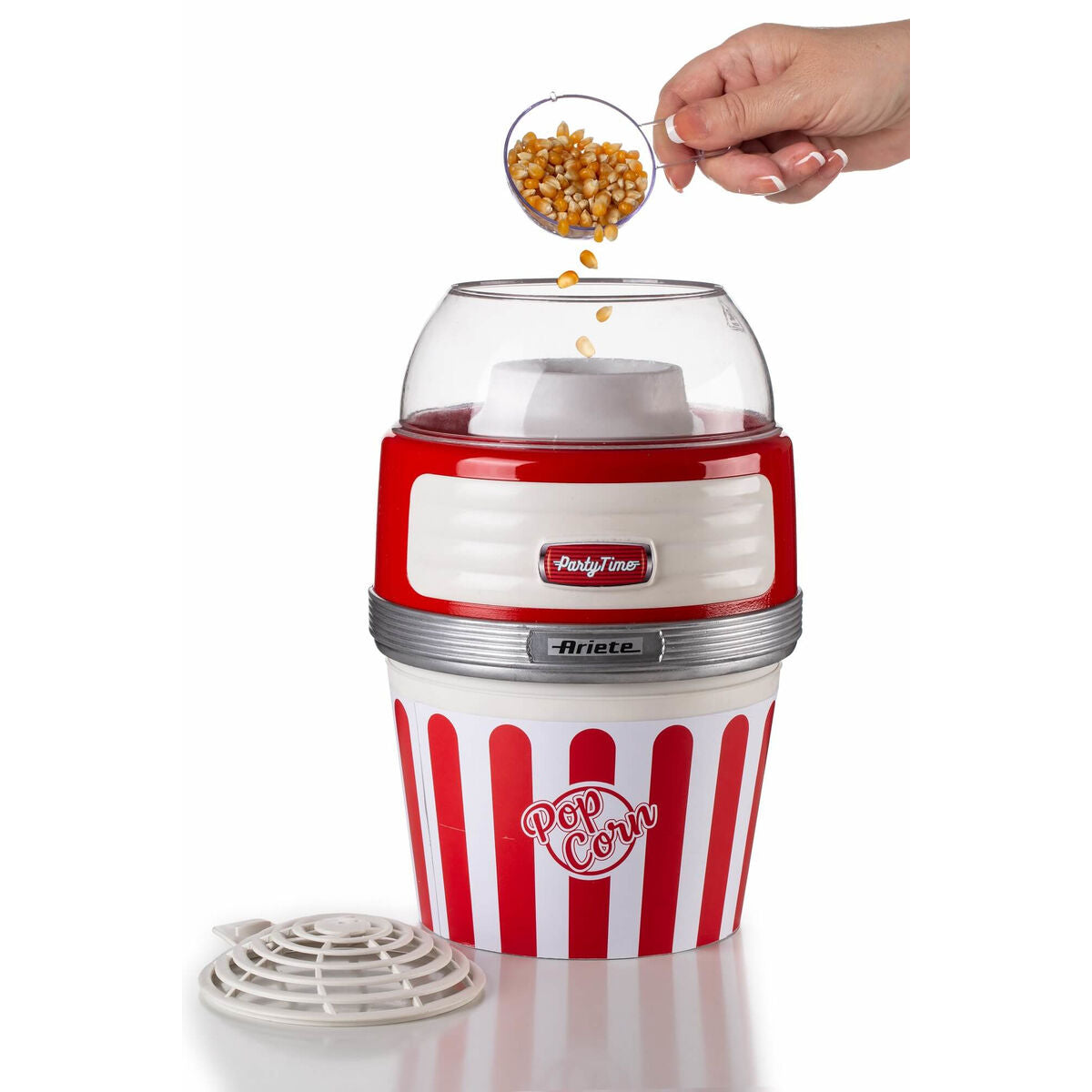 Popcorn-kone 1100 W, 60 g, retro 2957/01, turkoosi/punainen/valkoinen kotikäyttöön