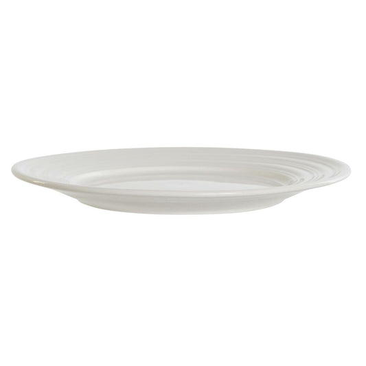 Posliinilautanen 19 x 19 x 2 cm, litteä valkoinen, 4 kpl ruokailuun
