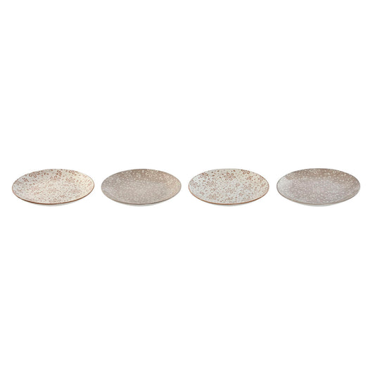Lautassetti 19 cm posliini, ruskea & beige - koristeellinen astiasto kodin pöytään
