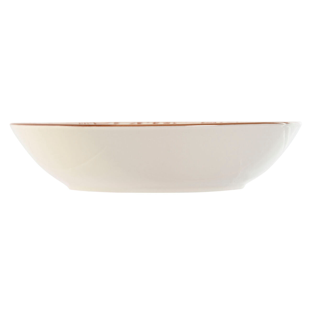 Lautassetti posliini 20 x 20 x 4 cm, ruskea & beige - syvät lautaset ruokailuun