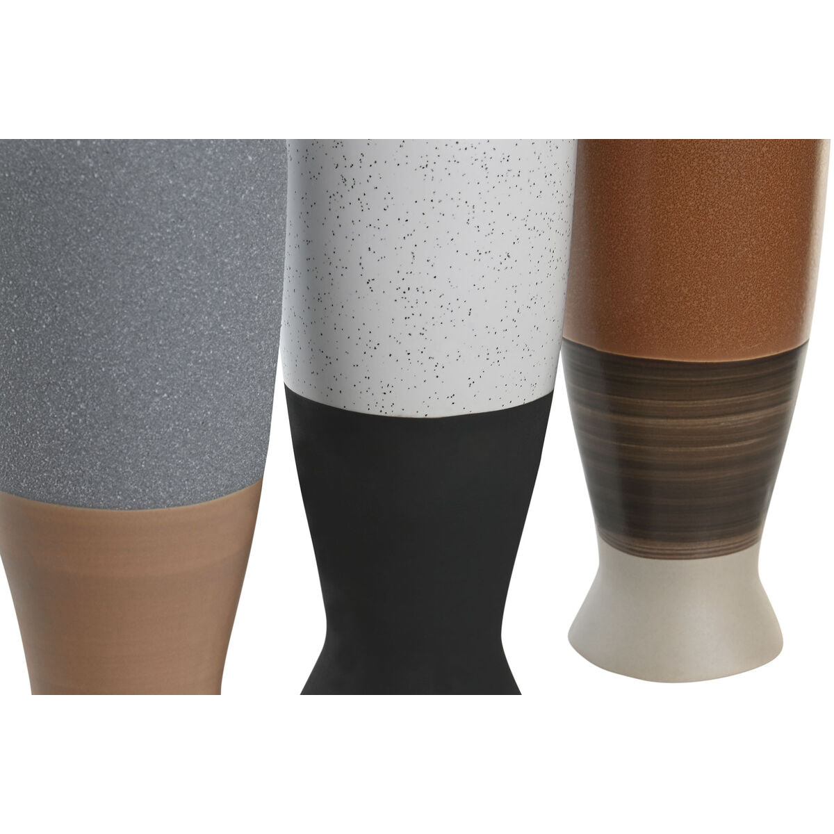 Maljakko posliini 3-osainen 29 cm, valkoinen, harmaa & terrakotta, sisustukseen