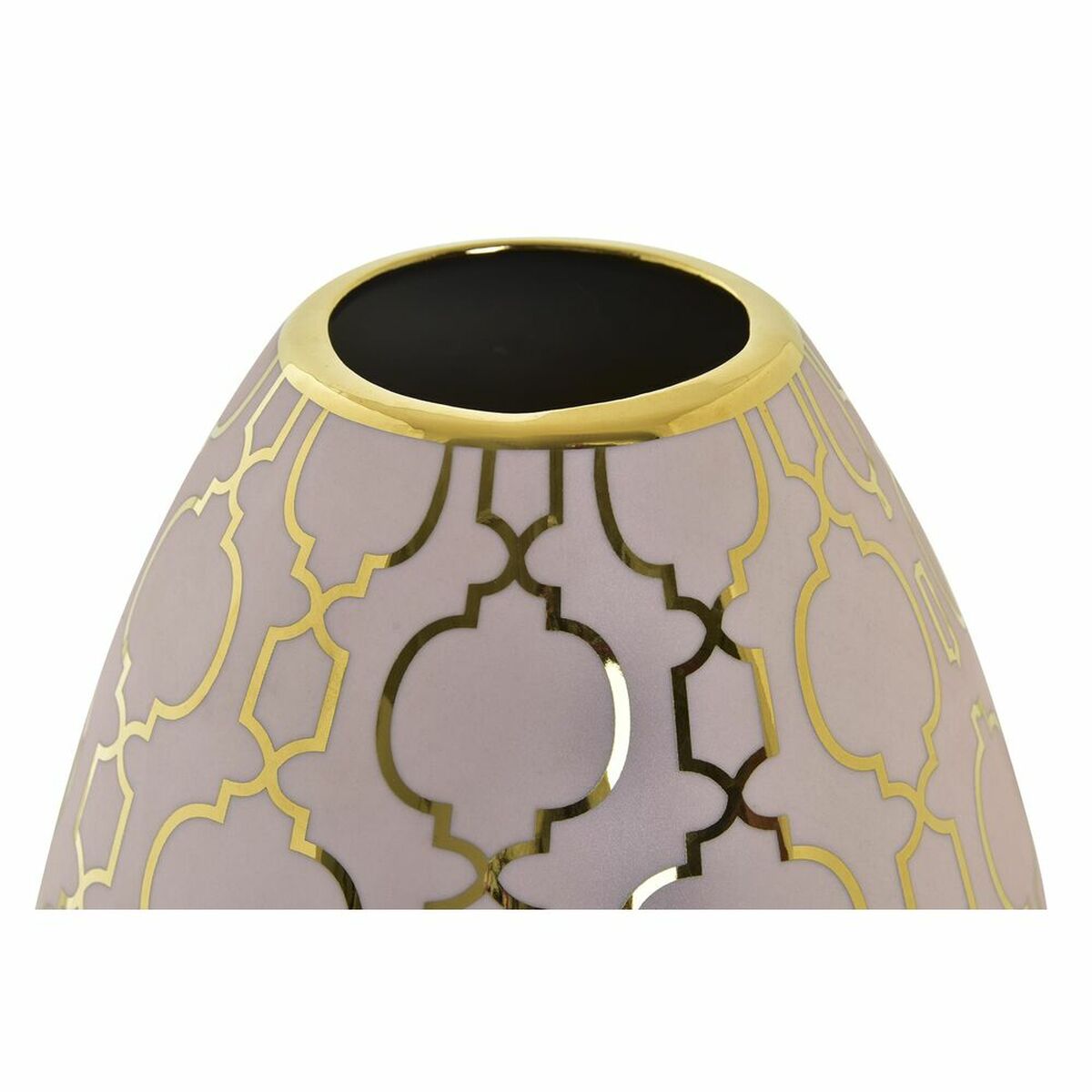 Posliinimaljakko kullattu, pinkki itämainen kuvio 16 x 16 x 18 cm, sisustukseen