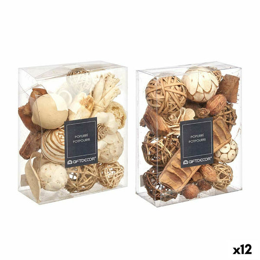 Potpourri koriste, valkoinen & ruskea, 16 x 21 x 7 cm, lahjapakkaus 12 kpl