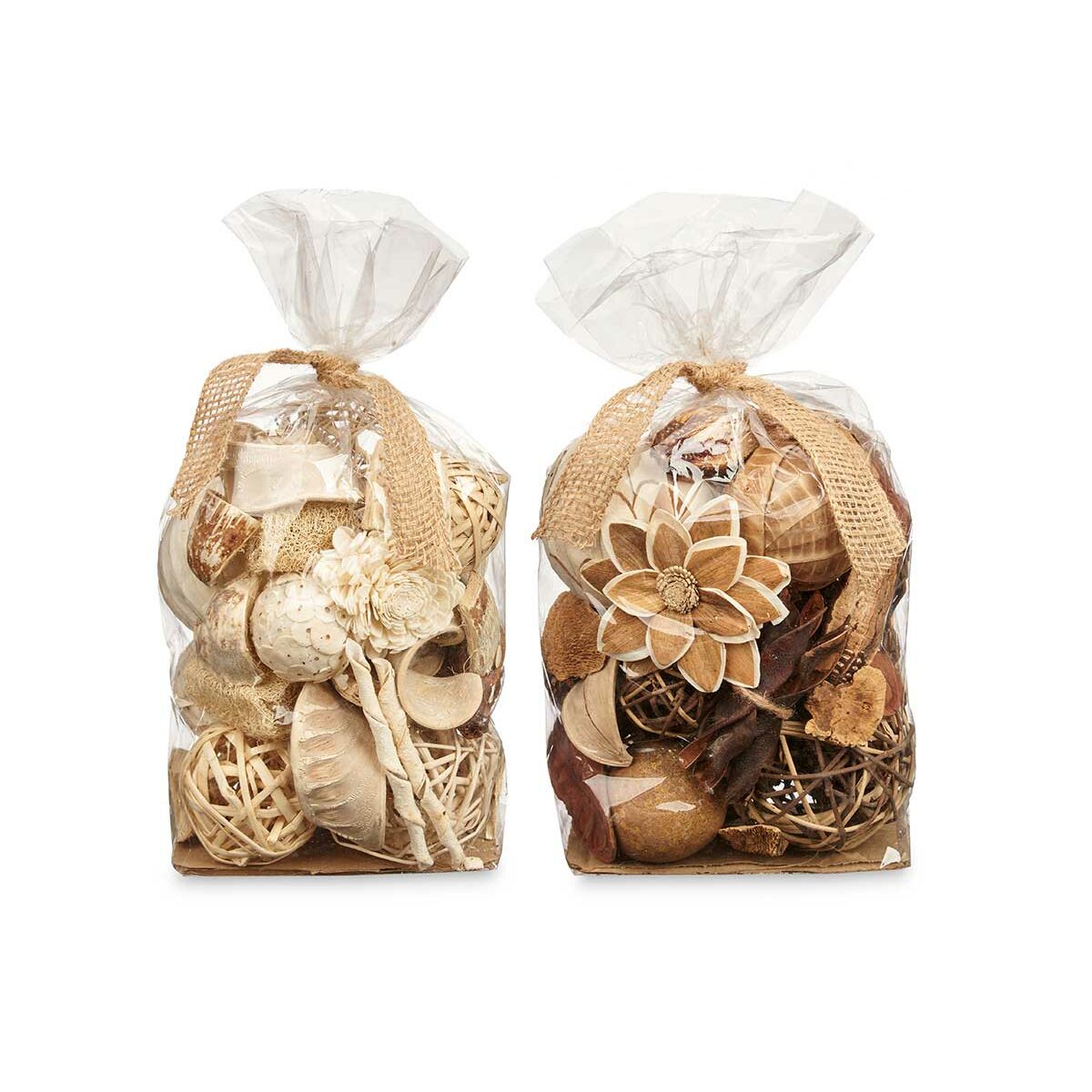 Potpourri koriste, valkoinen & ruskea 19 x 40 x 14 cm, 8 kpl lahjapakkaus