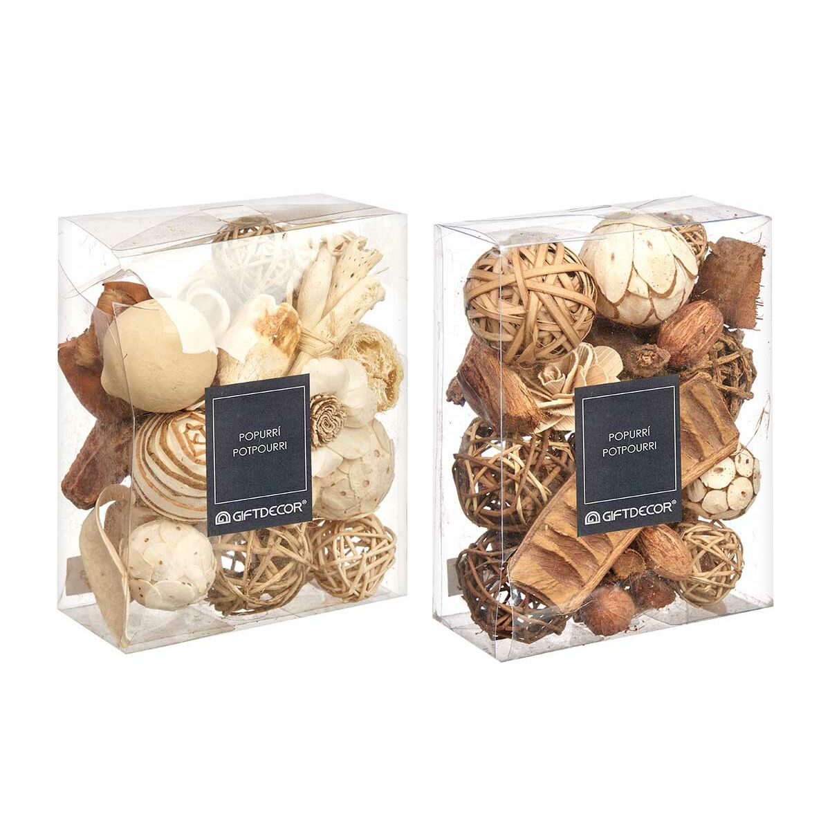 Potpourri koriste, valkoinen & ruskea, 16 x 21 x 7 cm, lahjapakkaus 12 kpl