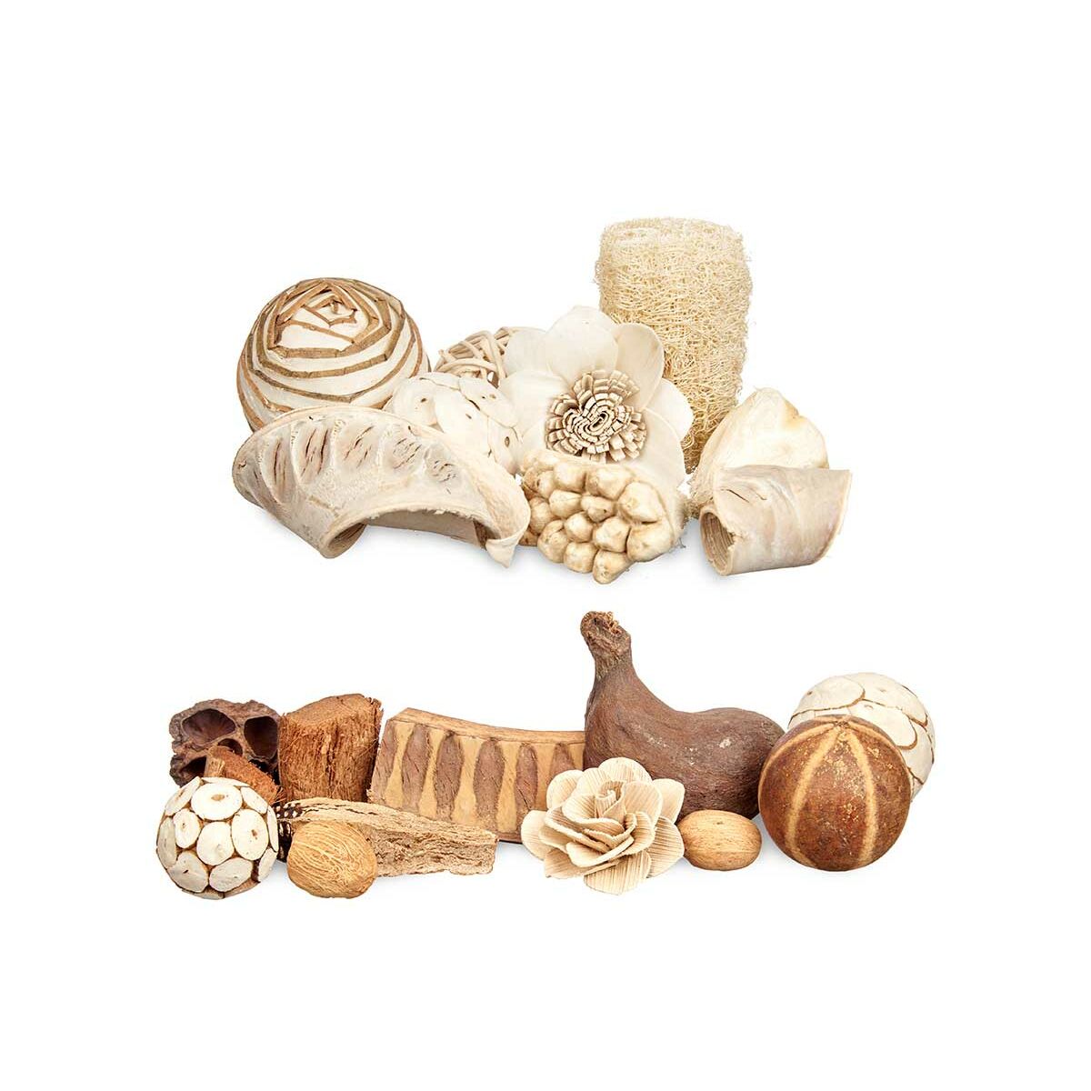Potpourri koriste, valkoinen & ruskea, 16 x 21 x 7 cm, lahjapakkaus 12 kpl