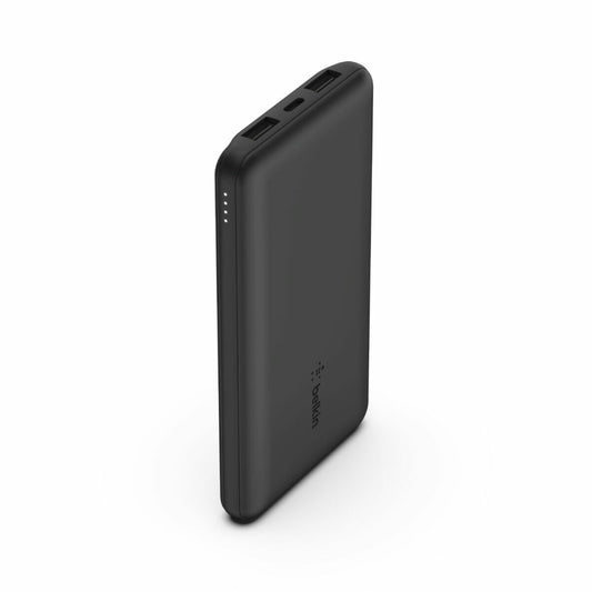 Powerbank 10000 mAh, USB-C & 2x USB-A, EU-pistoke, LED-ilmaisin, musta, Belkin