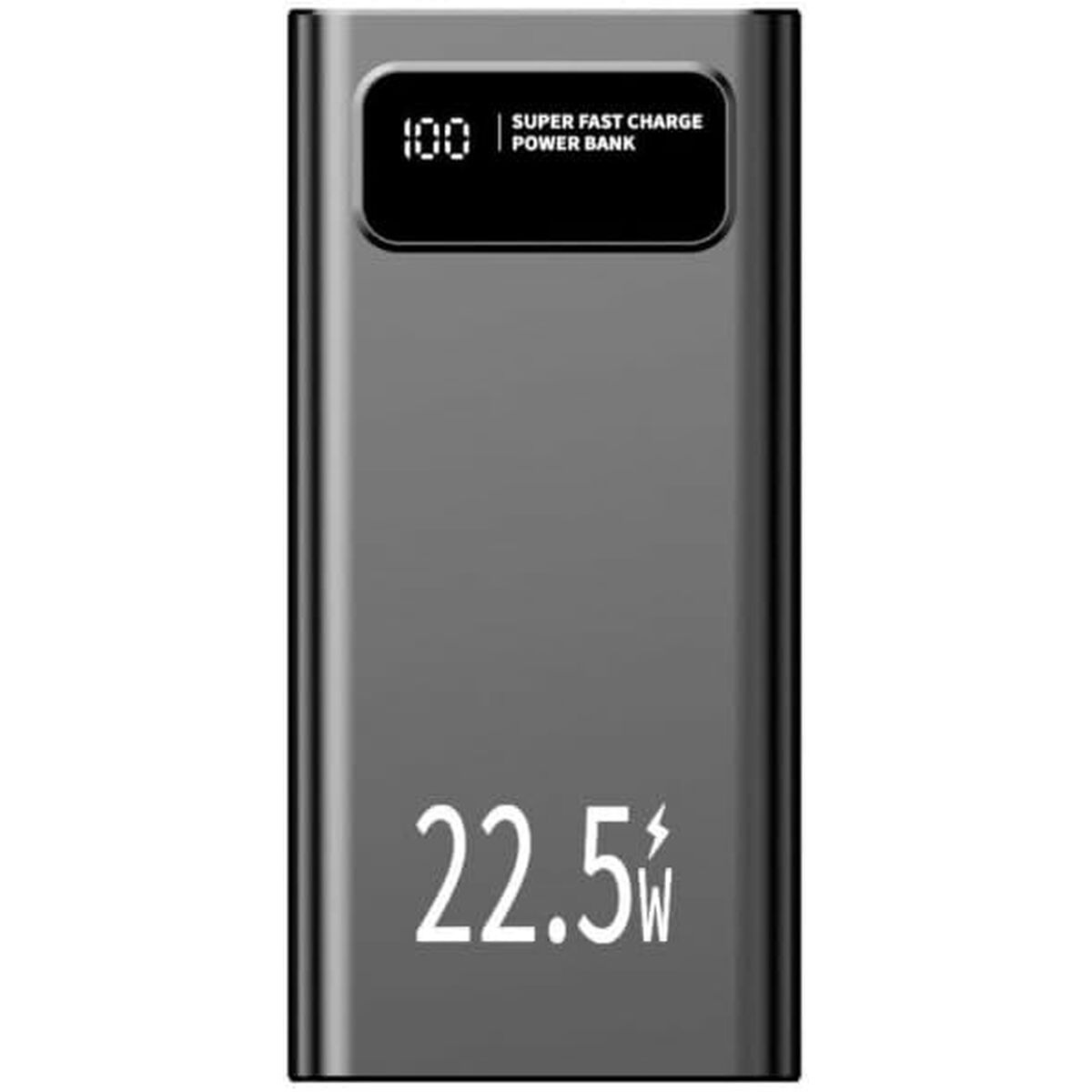 Powerbank 30000 mAh 22,5 W nopea USB-C lataus, LCD-näyttö musta älypuhelimille