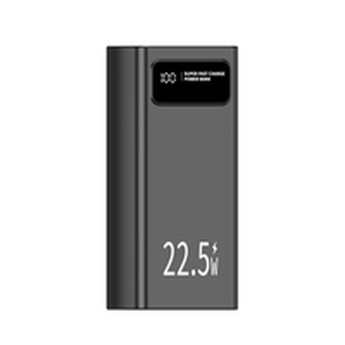 Powerbank 30000 mAh 22,5 W nopea USB-C lataus, LCD-näyttö musta älypuhelimille