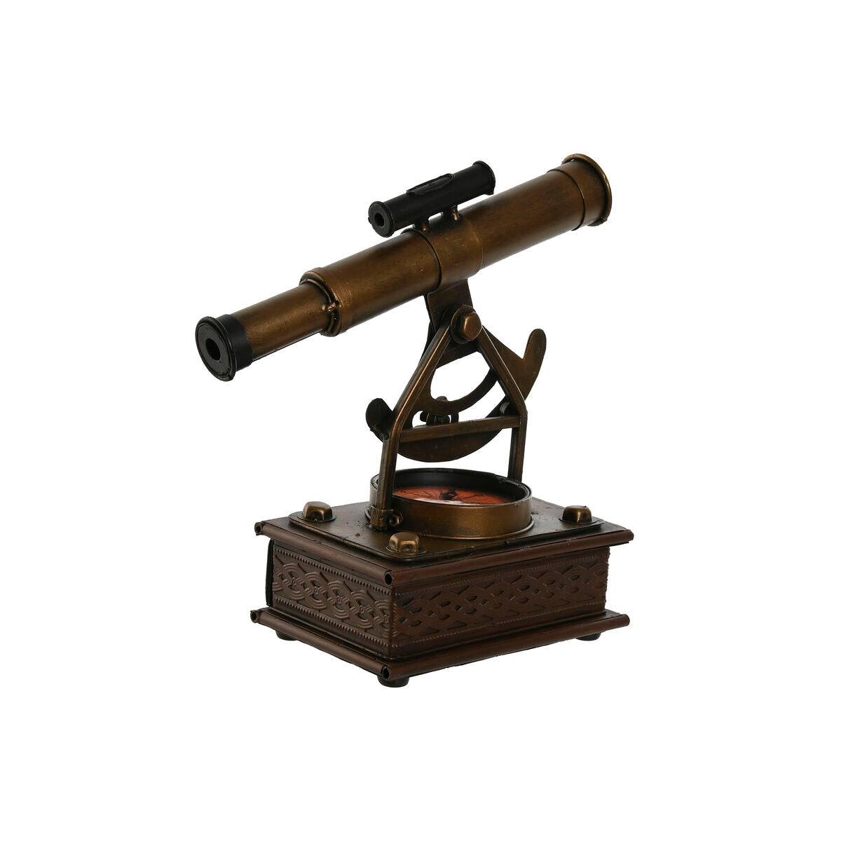 Pöytäkoriste teleskooppi vintage, ruskea pronssi 21,5 x 11 x 22,5 cm pöydälle