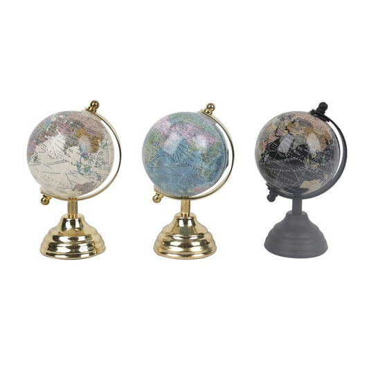 Maapallo koriste, pöytäglobe 9 x 14,5 x 8,5 cm, metallijalusta & MDF, pöydälle
