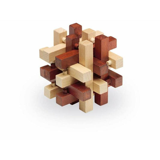 Puinen 3D-palapeli, burr-pulma aivopähkinä lapsille & aikuisille 6+ ruskea
