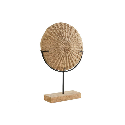 Puinen koristehahmo telineellä, kaiverrettu mango-puu & rauta, 32 x 9 x 47 cm