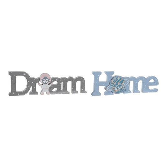 Puinen koristekirjaimet Dream & Home 29,5 x 3 x 9 cm, 2 kpl, MDF luonnollinen