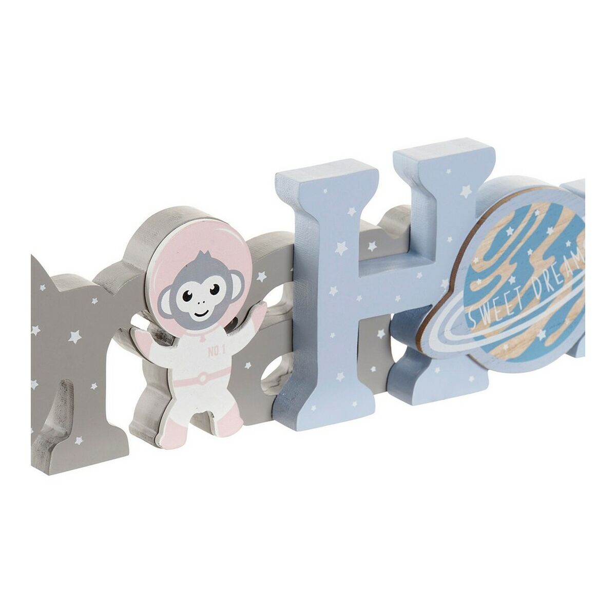 Puinen koristekirjaimet Dream & Home 29,5 x 3 x 9 cm, 2 kpl, MDF luonnollinen