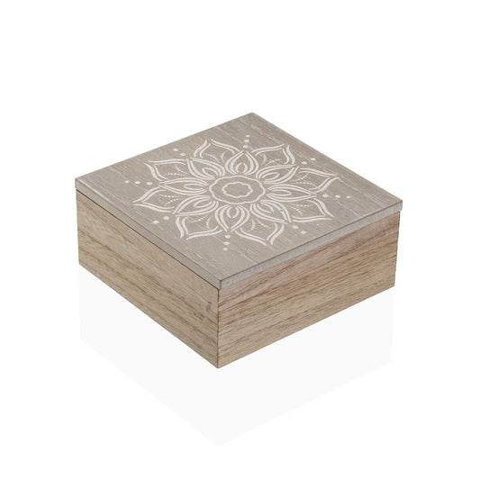 Koristerasia puu-MDF, mandalakuvioitu kannellinen säilytysrasia 16×7×16 cm