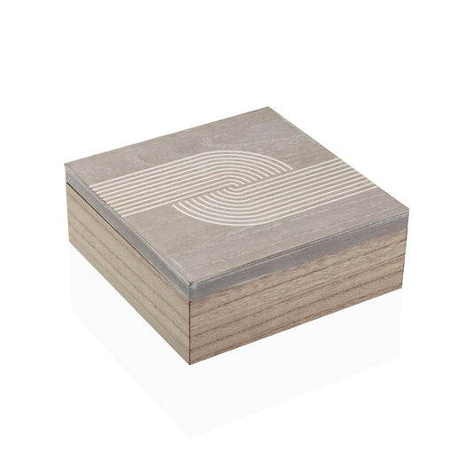 Puinen koristerasia MDF, 20×7,5×20 cm, ruskea säilytysrasia kannella
