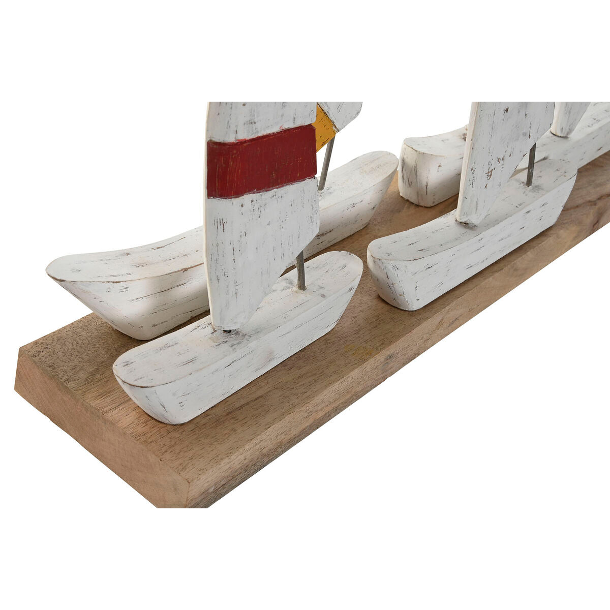 Puinen koristevene merihenkinen, valkoinen & laivastonsininen 67,5×13,5×46 cm