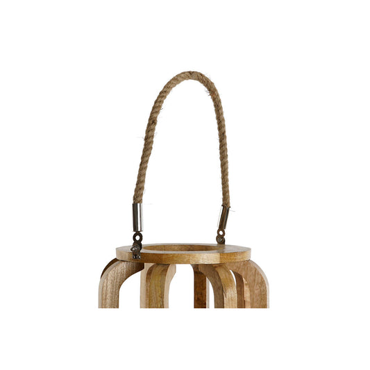 Puinen kynttilänjalka mangopuu & kristalli, luonnonväri, roikkuva kahva, sisustus