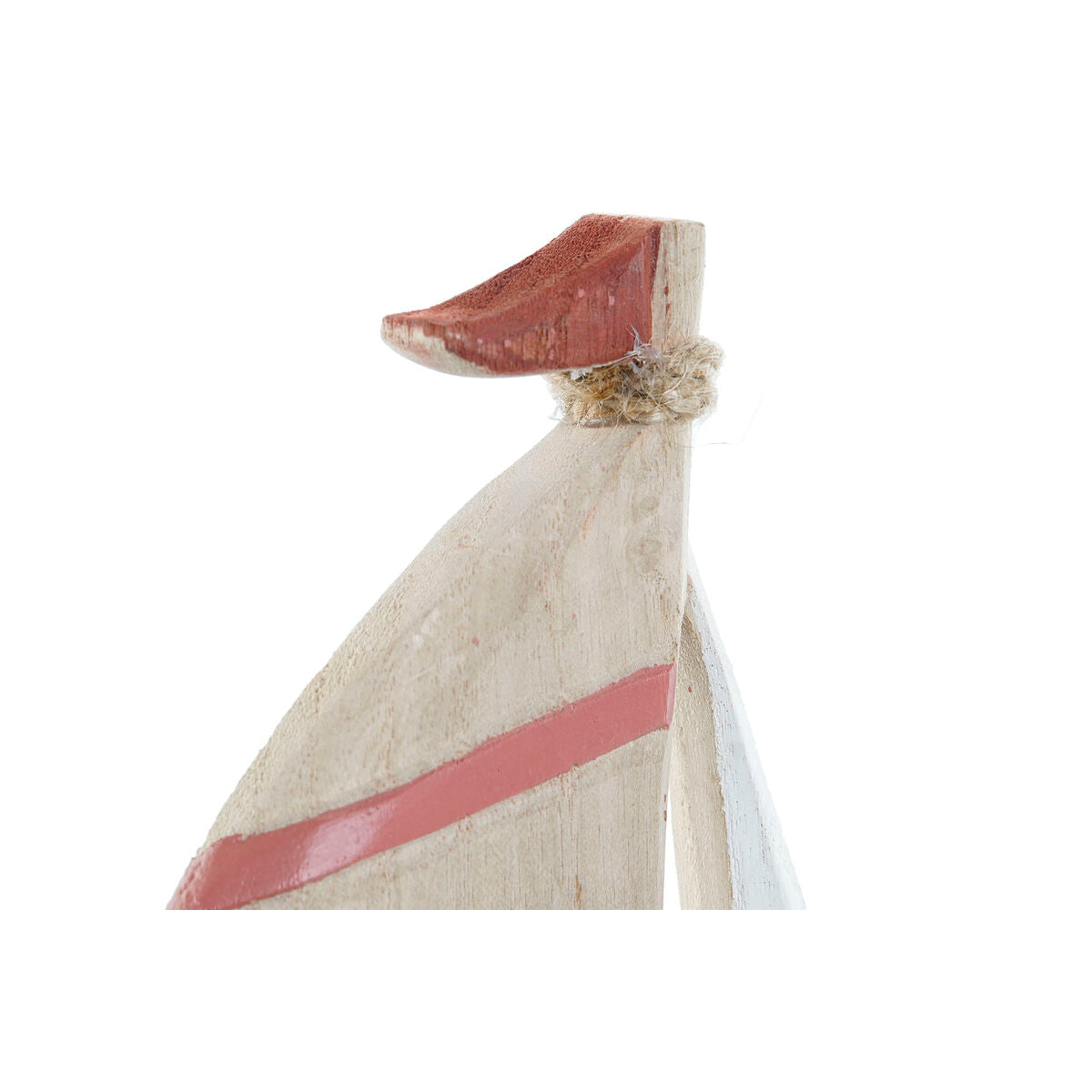 Kynttilänjalka purjelaiva 2 kpl, puu meriaiheinen koriste, sininen & punainen