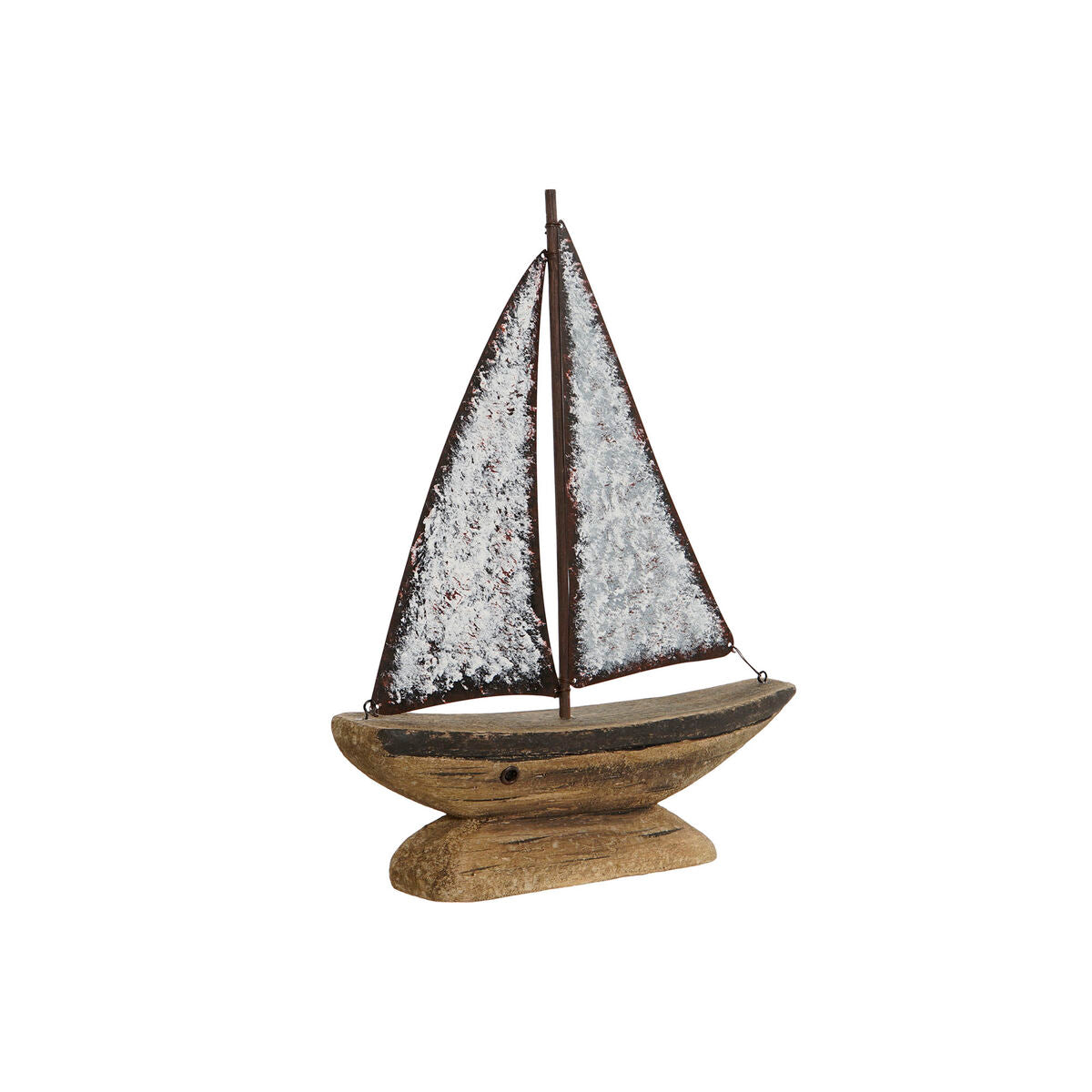 Puinen kynttilänpidike vene, rustiikkinen valkoinen & luonnonväri 26 x 6 x 34 cm