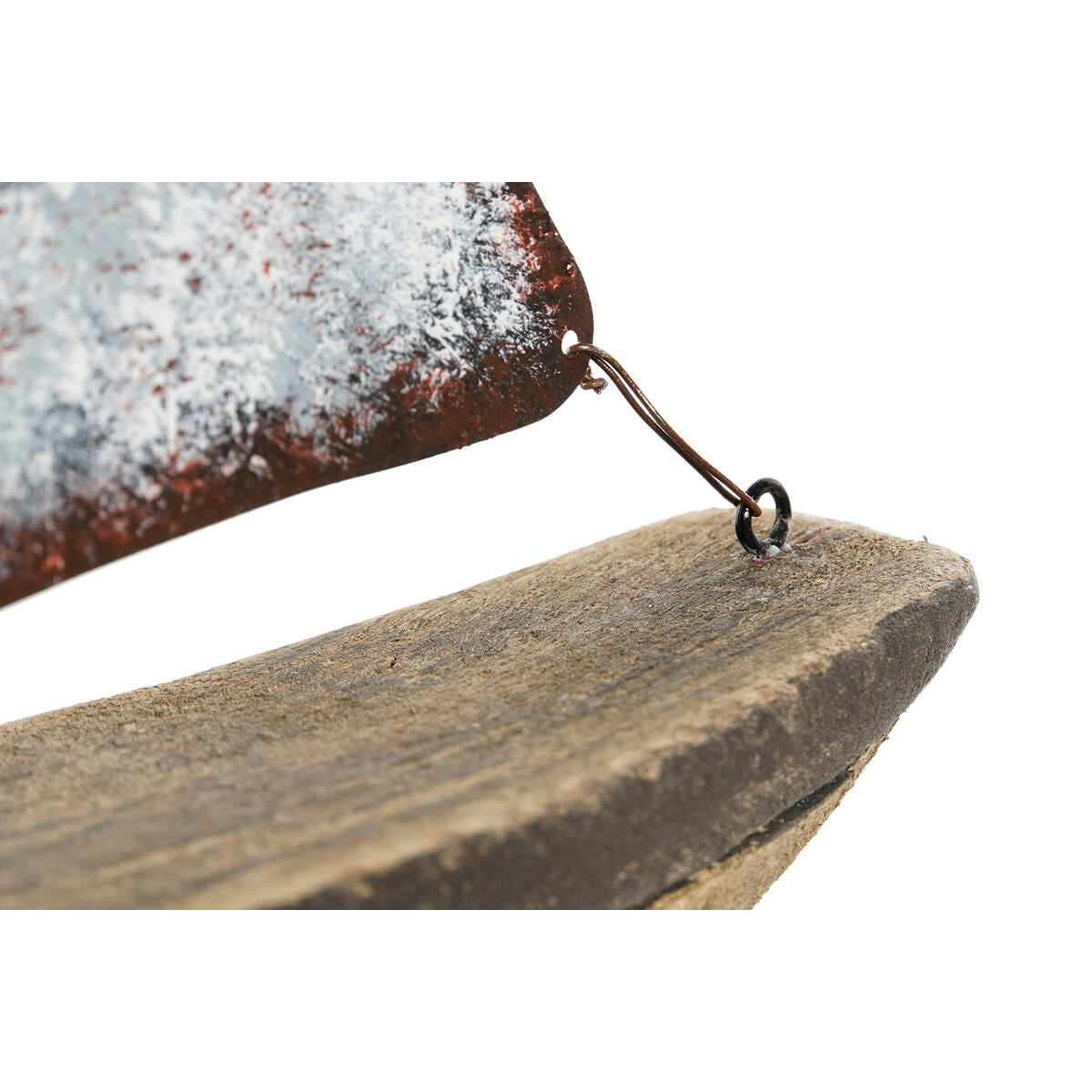 Puinen kynttilänpidike vene, rustiikkinen valkoinen & luonnonväri 26 x 6 x 34 cm