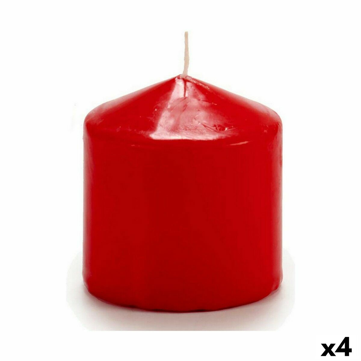 Punainen pilarikynttilä 4 kpl, 7 x 8 cm, pöytä- & koristelyyn adventtiin