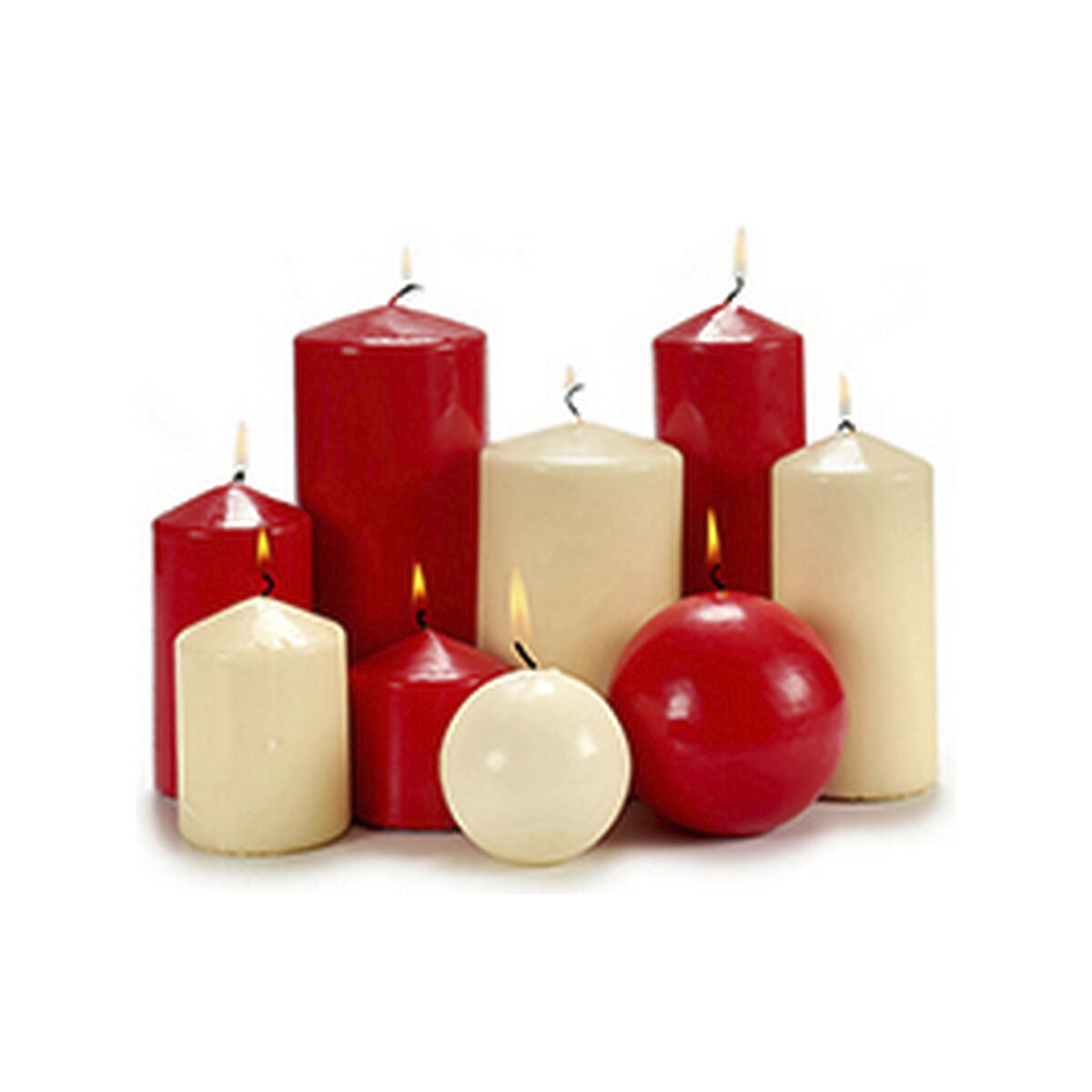 Punainen pilarikynttilä 4 kpl, 7 x 8 cm, pöytä- & koristelyyn adventtiin