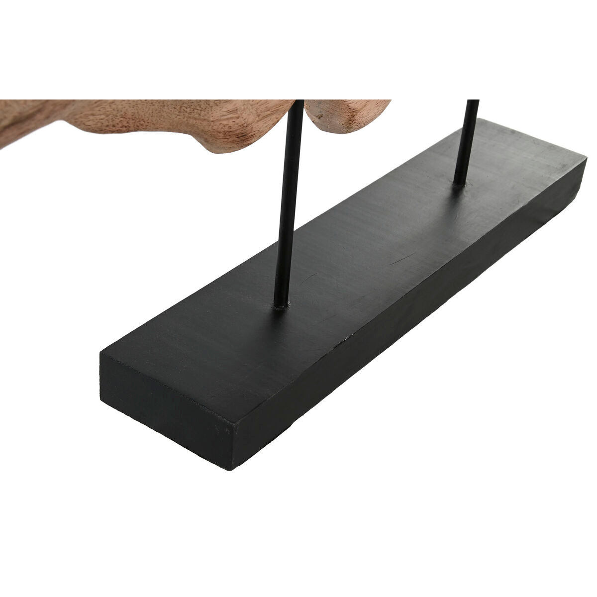 Koristehahmo puuveistos, mango-puu & rautajalusta, vaalea, moderni 74x9x42 cm