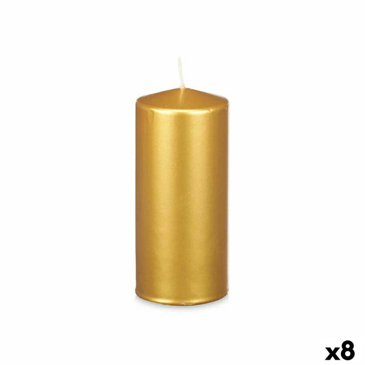 Pylväskynttilä 9 x 20 cm kullattu, metallinhohde, 80 h paloaika, 8 kpl