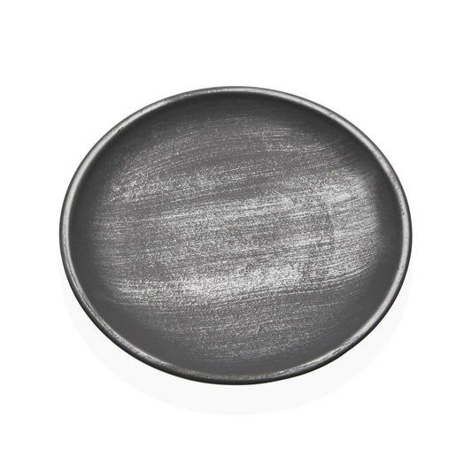 Pyöreä koristevati 30 x 2,5 cm, hopea - MDF sisustuslautanen hyllylle & seinälle
