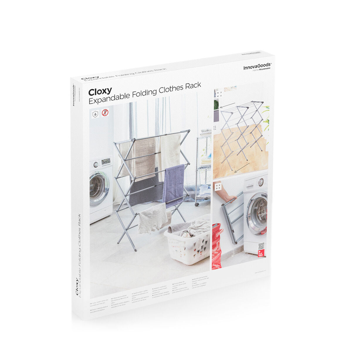 Pyykkiteline 3-tasoinen, taittuva 11 tankoa, säädettävä metallinen harmaa