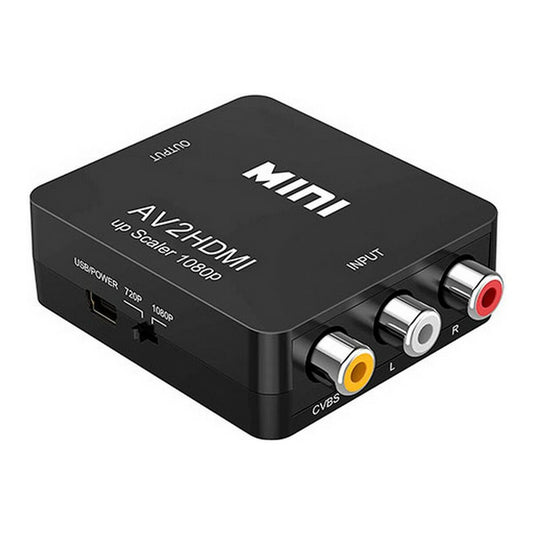 RCA–HDMI muunnin 1080p - AV (3x RCA) upscaler vanhoille laitteille
