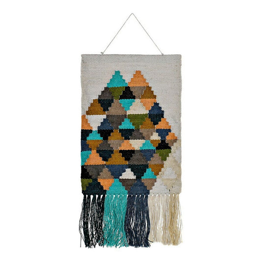Riippuva seinäkoriste juutti & puuvilla 51 x 2 x 115 cm, tupsuilla boho-kuvio
