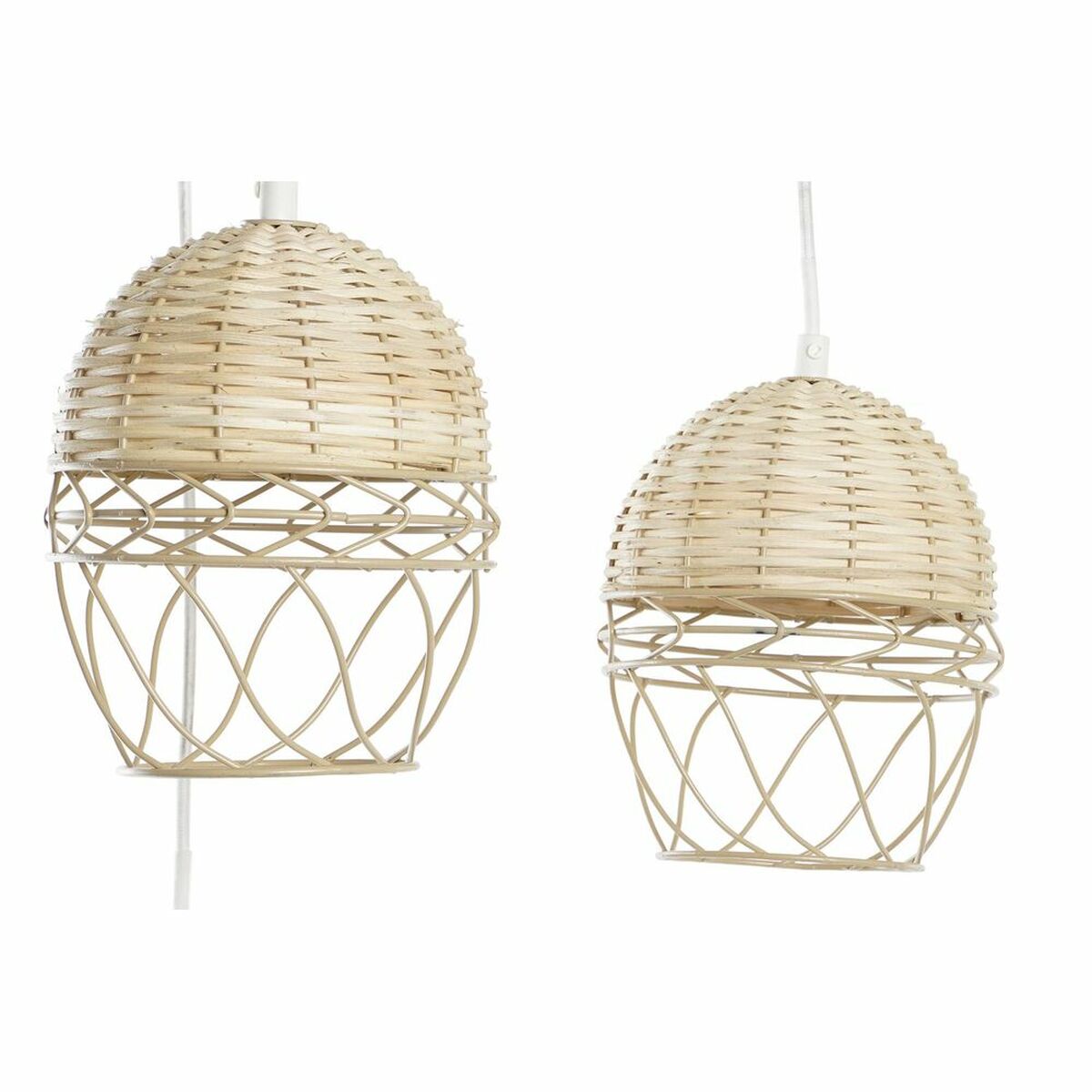 Riippuvalaisin 3-lamppuinen rattan, valkoinen & vaaleanruskea 75 cm E27