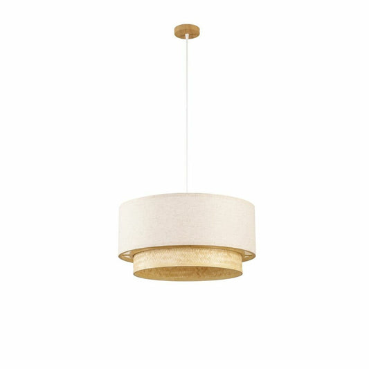 Riippuvalaisin bambu & polyesteri 50 cm, valkoinen, E27-kanta, 130 cm johto, 50 W