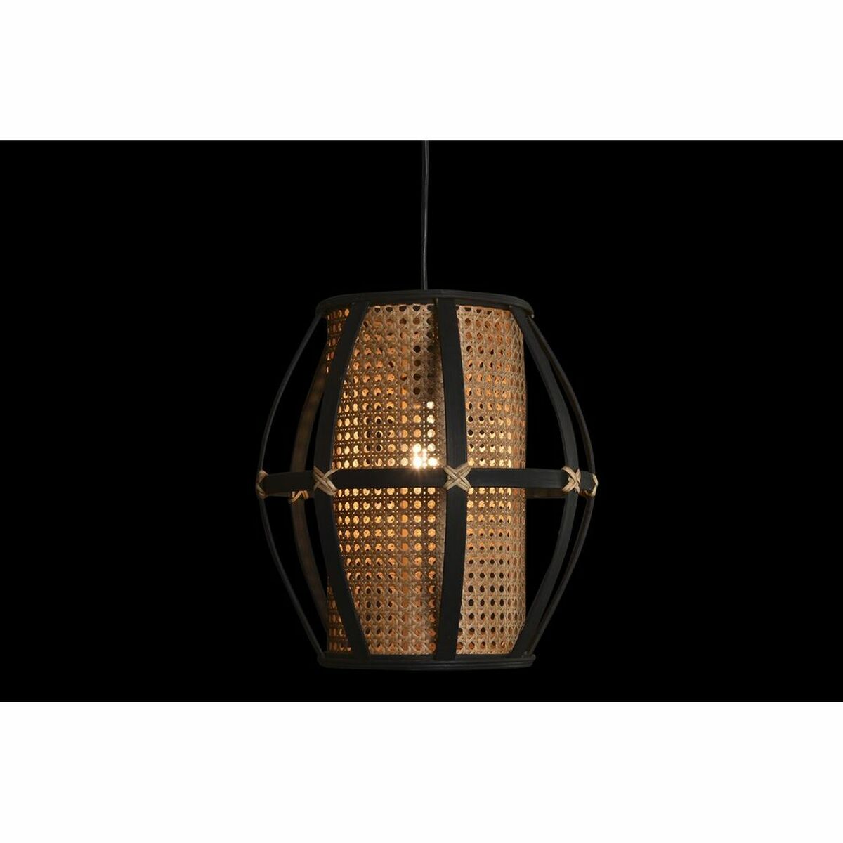 Riippuvalaisin bambu & rattan musta-ruskea E27 50 W 34×34×35 cm