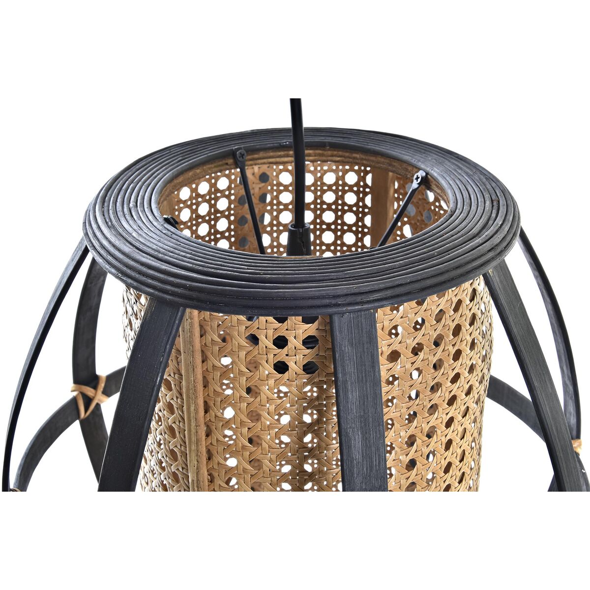Riippuvalaisin bambu & rattan musta-ruskea E27 50 W 34×34×35 cm