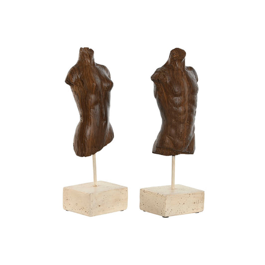 Rintapatsas, resiininen torso 2 kpl - valkoinen & vaaleanruskea 9,5×8×31 cm