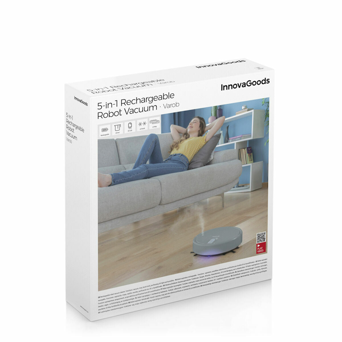 Robotti-imuri ladattava 5-in-1, UV-desinfiointi & kostutin, 220 ml, Ø25×7 cm