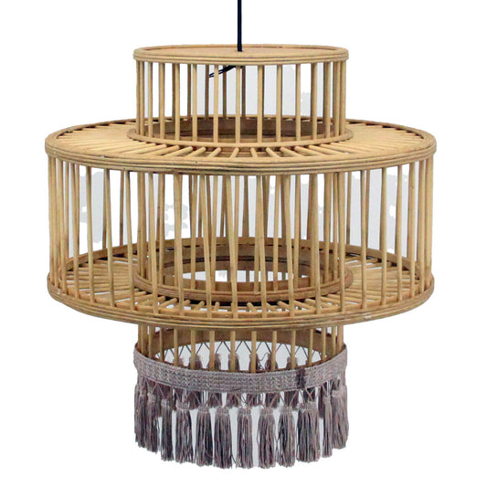 Rottinkiriippuvalaisin hapsu, ruskea-beige 50 W E27 45 x 45 x 46 cm